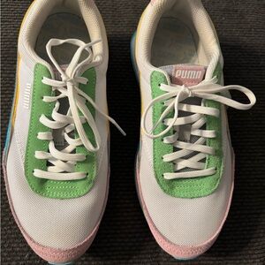 Puma Women's Future Rider Double ST Sneakers 382281 01 White - Size 8